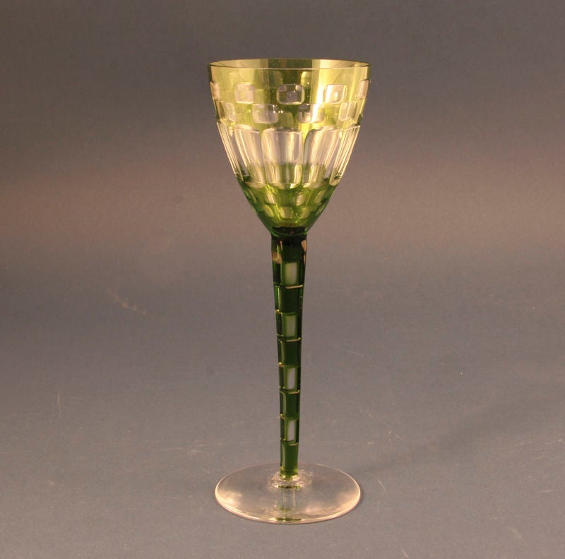 Vienna Secession Wiener Werkstatte Wine Glasses by Otto Prutscher, circa 1910 For Sale