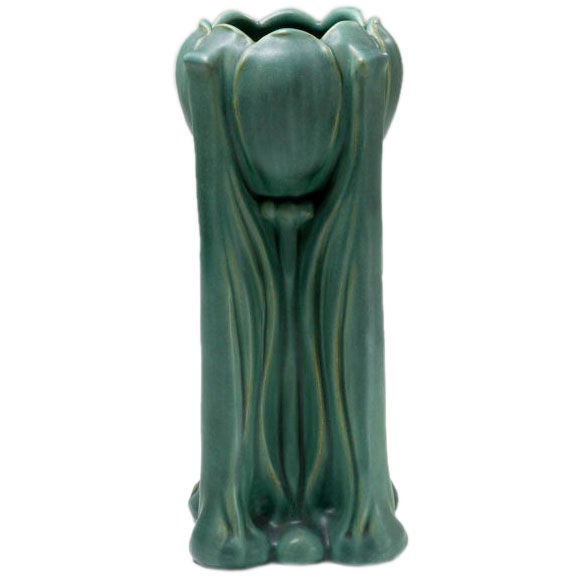 Antique Teco Pottery Tulip Vase