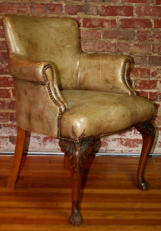Pair of 1940's Leather Club Chairs