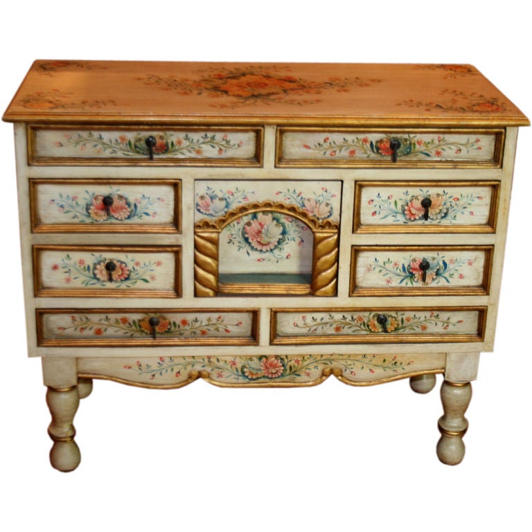 Central European Hand-Painted 20th Century Chest of Drawers