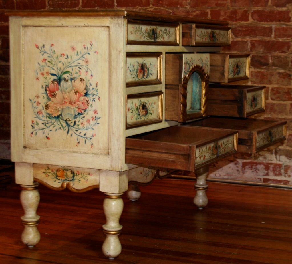 Central European Hand-Painted 20th Century Chest of Drawers In Excellent Condition For Sale In Asheville, NC