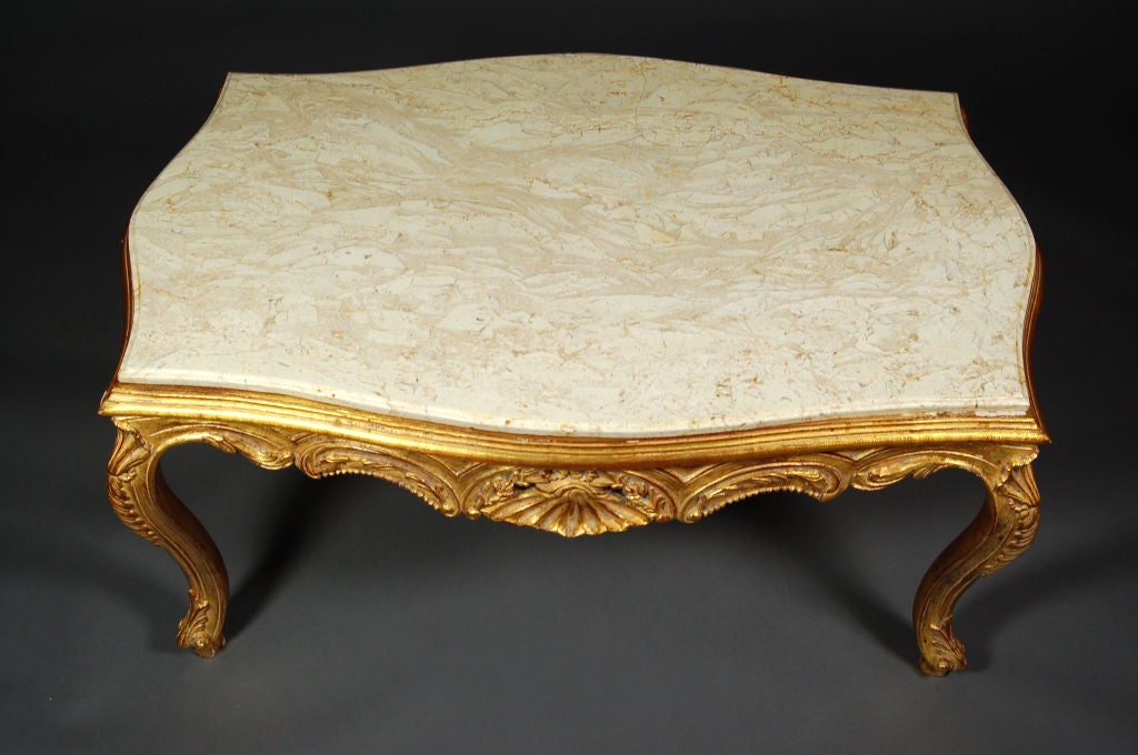 Louis XV Italianate Style Parlor Table In Excellent Condition In Asheville, NC