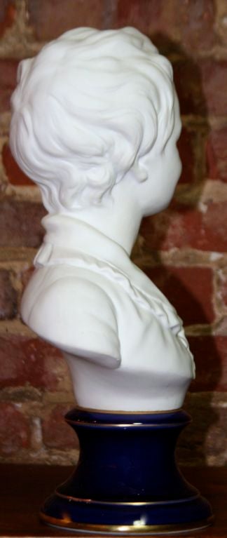 Porcelain Pair of Limoges Busts Signed by Gamout Labesse For Sale