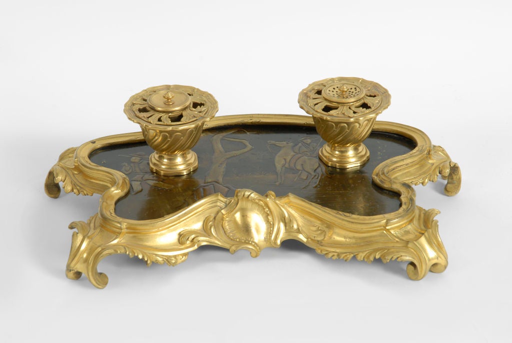 A Fine French Louis XVI Gilt Bronze Inkstand