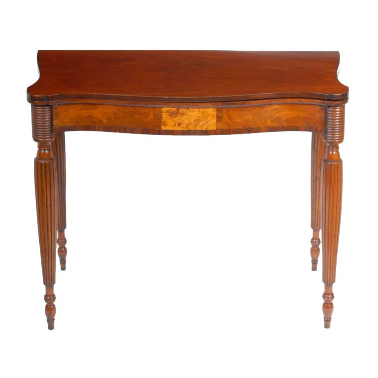 A Sheraton Mahogany and Inlaid Games Table For Sale