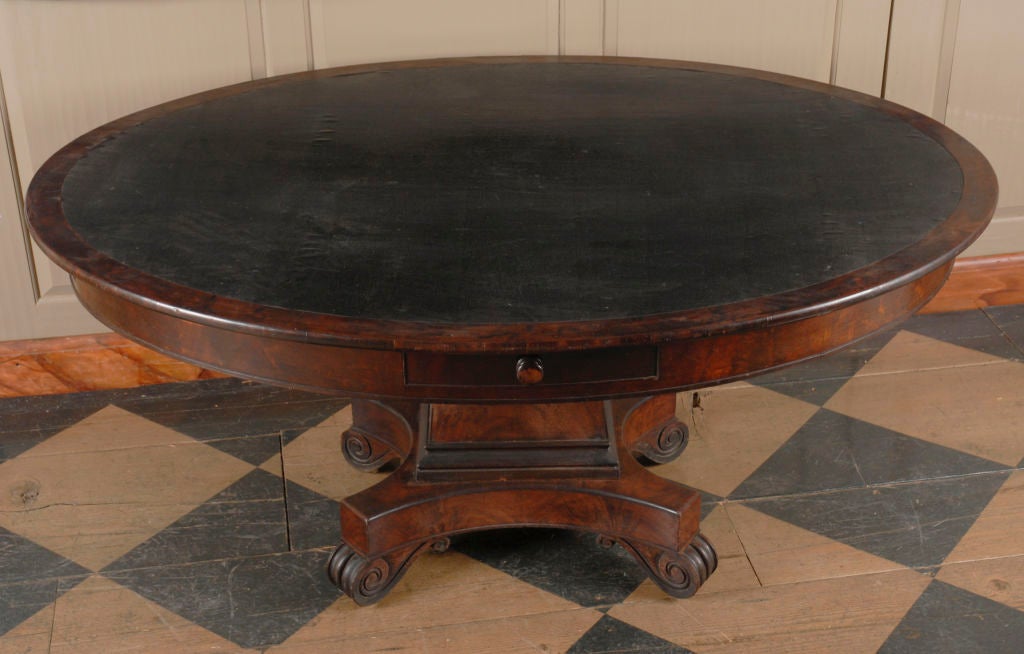 American An Exceedingly Rare Classical Mahogany Library Table, Boston For Sale