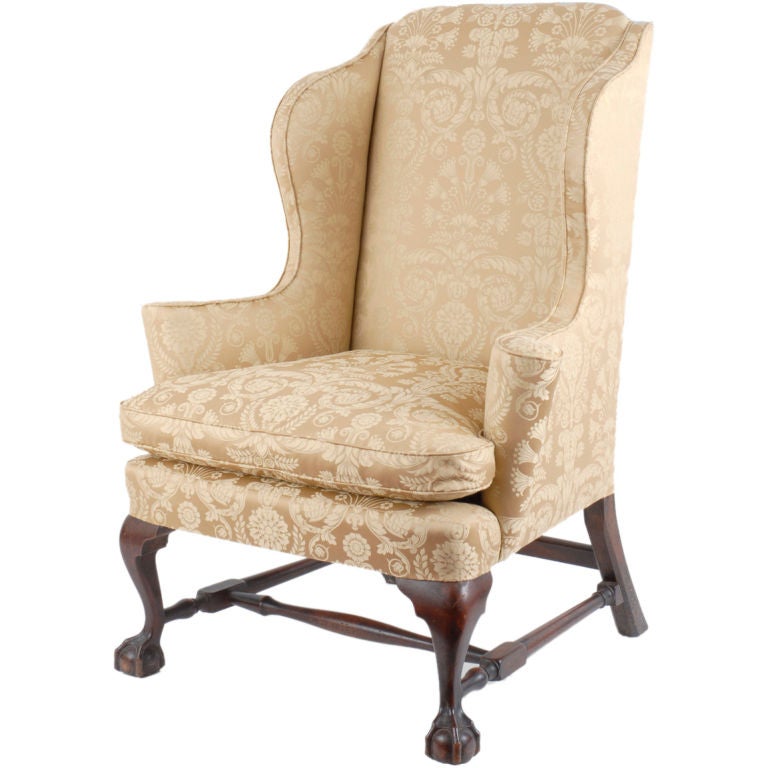 A Fine Chippendale Mahogany Wing Back Chair