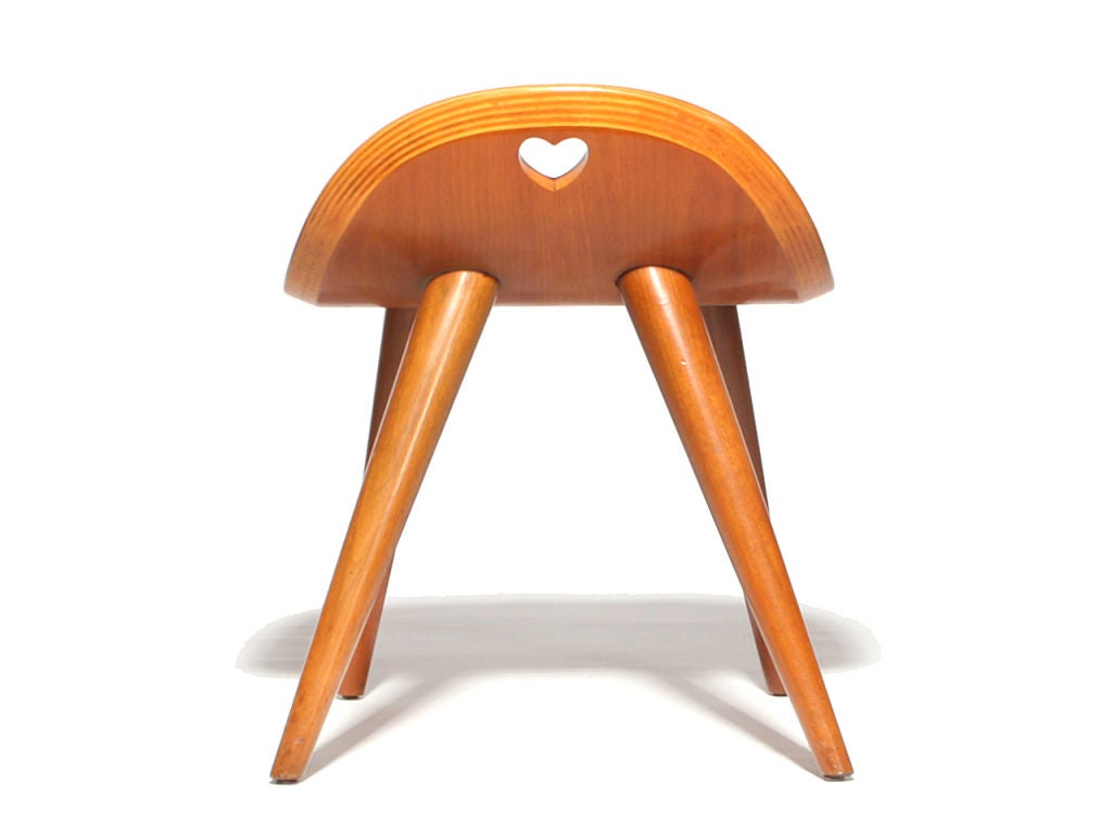 The Dunbar Heart Stool by Edward Wormley In Excellent Condition In Sagaponack, NY