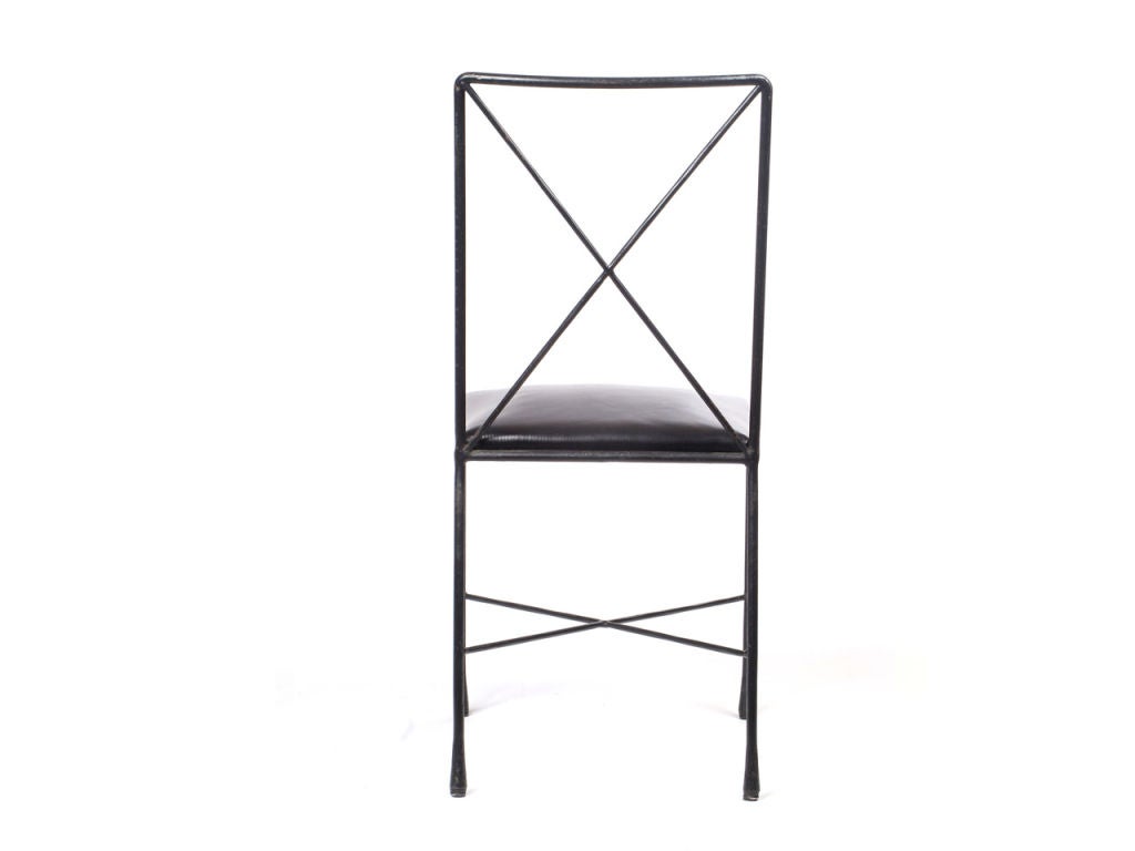 Wrought Iron X Back Dining Chairs Designed By Darrell Landrum 2