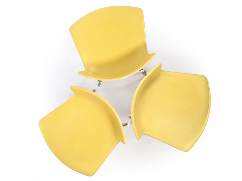 American Lemon Yellow Stools designed by Harry Bertoia