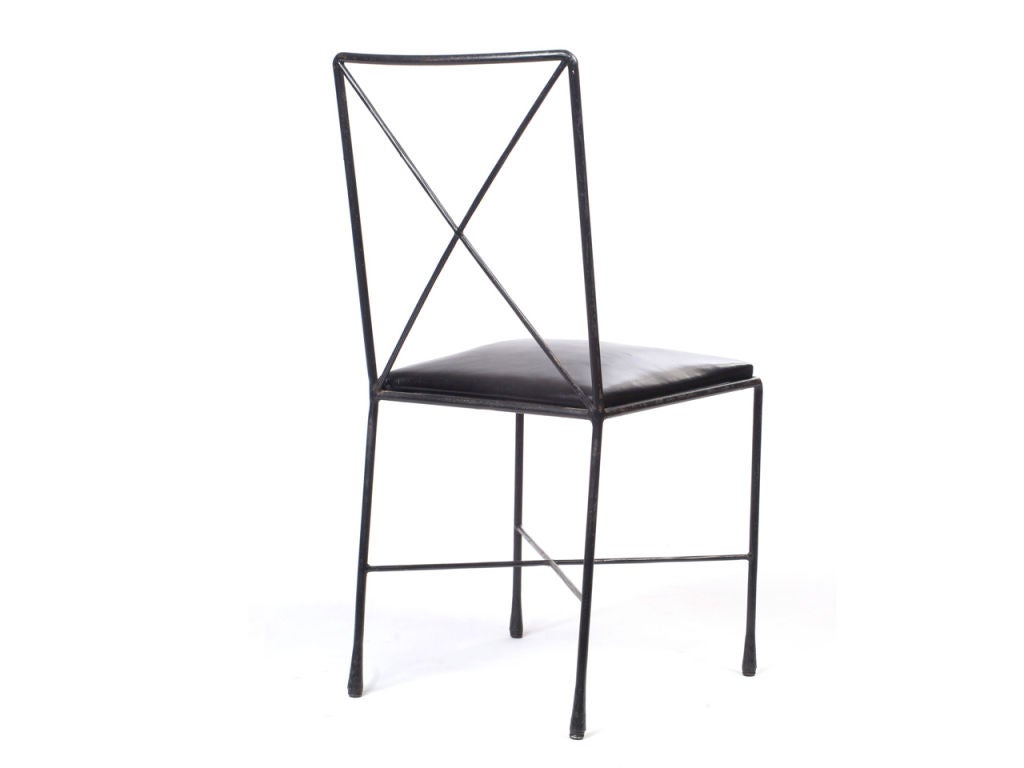 Wrought Iron X Back Dining Chairs Designed By Darrell Landrum 3