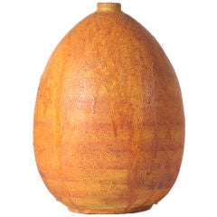 Orange Salt Glaze Vase by Fantoni