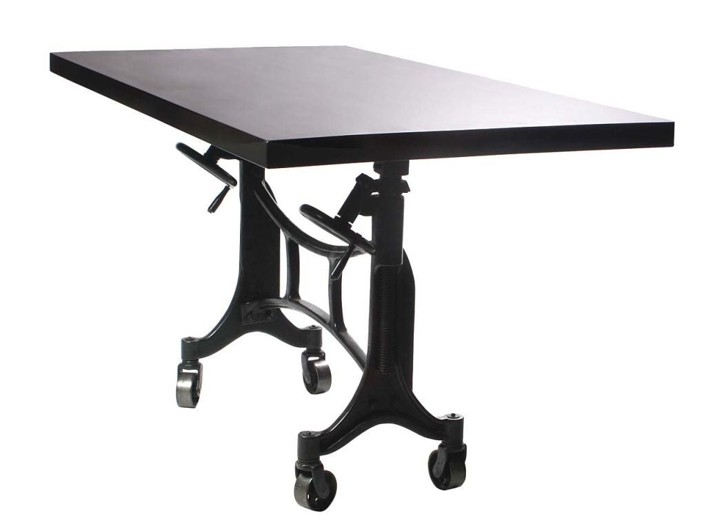 Iron Adjustable Industrial Table Hamilton USA For Sale