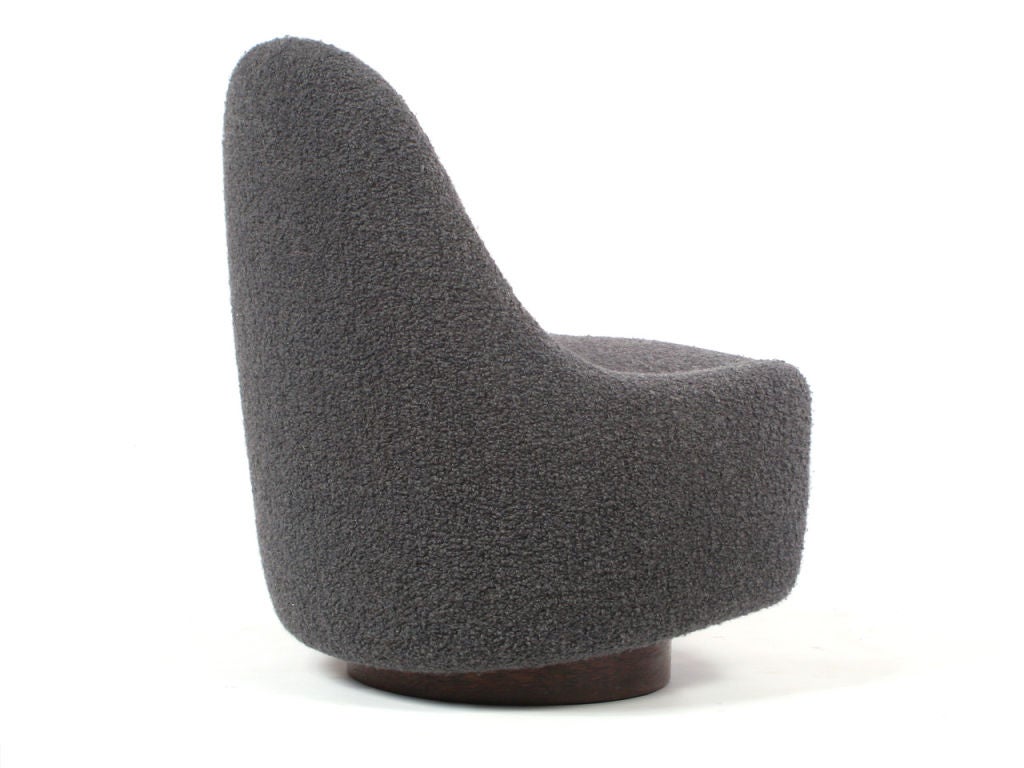 Upholstery Rock and Swivel Slipper Chair designed by Milo Baughman