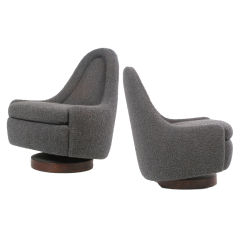 Vintage Rock and Swivel Slipper Chair designed by Milo Baughman