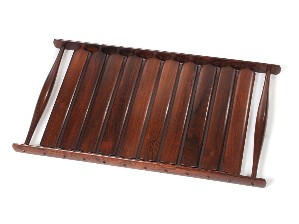 Rosewood Slat Tray by Jens Quistgaard for Dansk In Excellent Condition In Sagaponack, NY