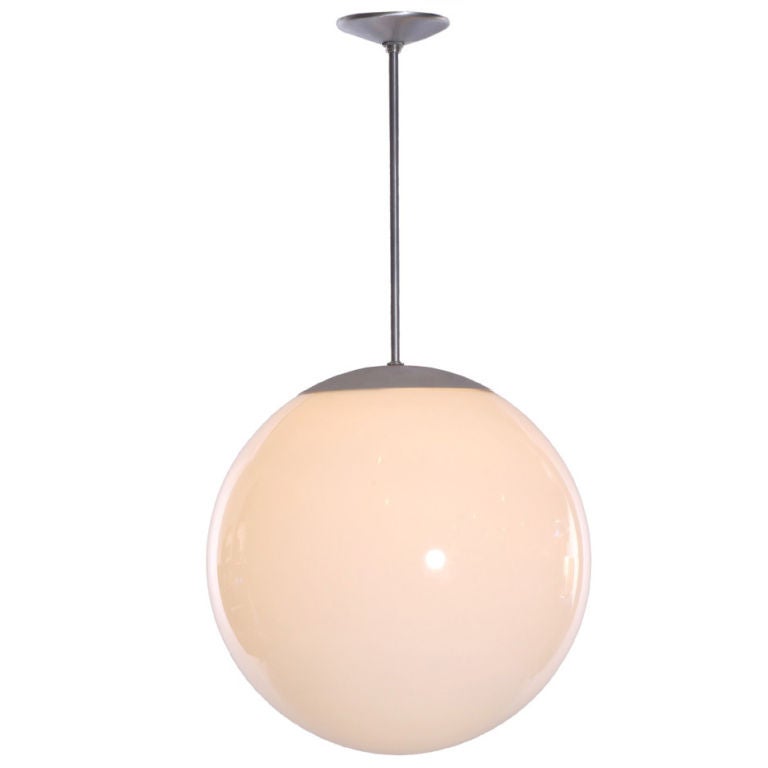 Huge Glass Globe Fixture by Kurt Versen at 1stdibs