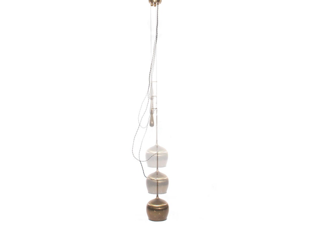 Inverted Wine Glass Lighting Fixture by Paavo Tynell In Excellent Condition In Sagaponack, NY