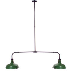 Vintage Industrial Billiard Light with Green Shades