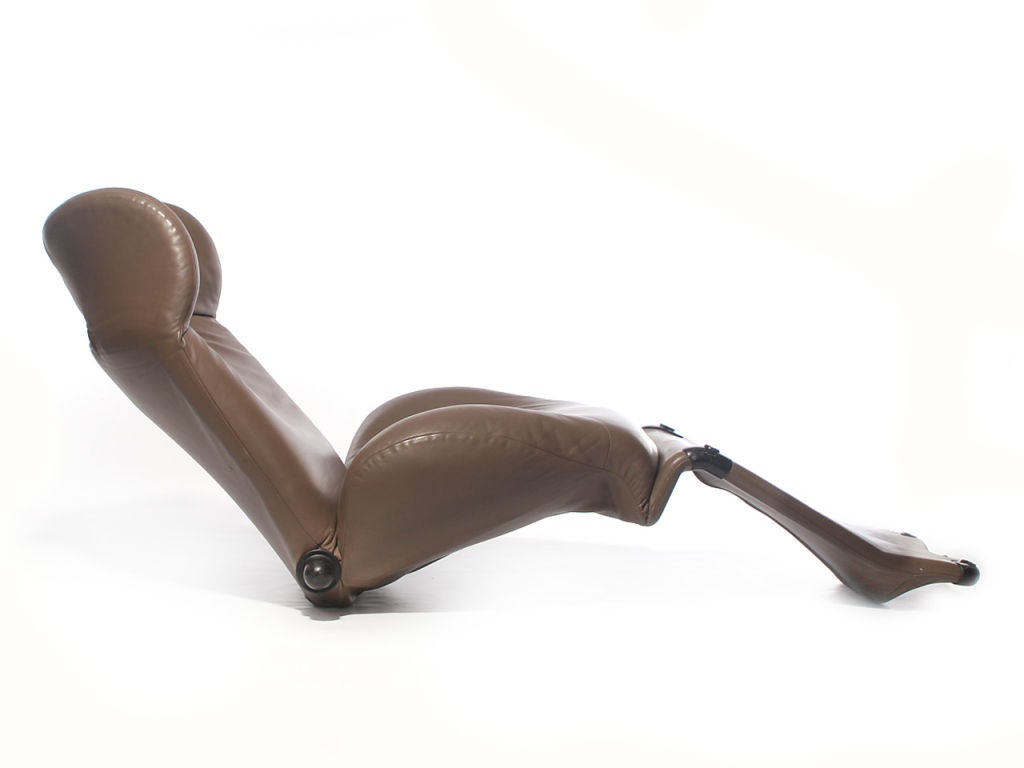 20ième siècle Fauteuil de salon ' Wink ' en cuir marron des années 1980 par Toshiyuki Kita pour Cassina en vente