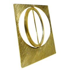 French Swiveling Brass Table Mirror