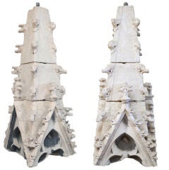 Pair of Belgian Cathedral Spires