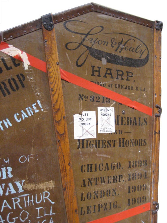 Wood Early 20th Century Harp Case