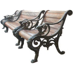 Antique Turn of the Century Park Bench And Armchairs