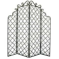 Circa 1940 French Iron Folding Screen