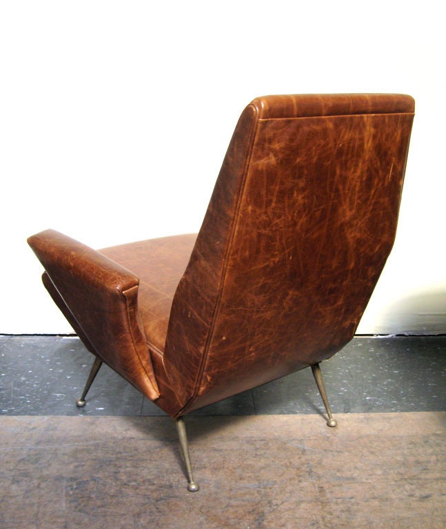 Leather Pair of Mid-Century Italian Chairs