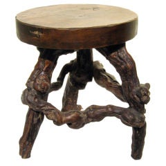 Organic Three-Legged Footstool