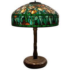 Tiffany Studios Orange Tulip Table Lamp