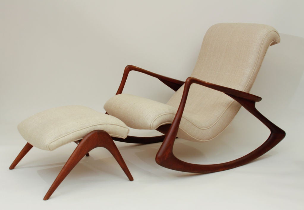 Mid-20th Century Vladimir Kagan Contour Rocker and Ottoman