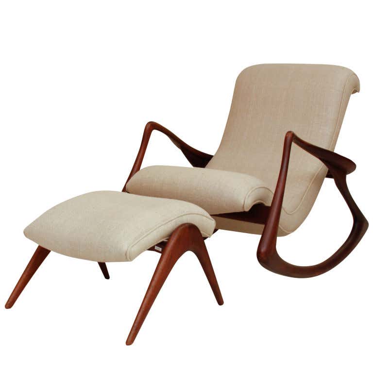 Vladimir Kagan Contour Rocker and Ottoman at 1stDibs
