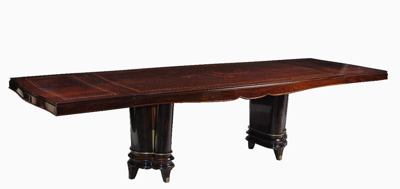Art Deco Extendable Dining Table attributed to Jules Leleu In Excellent Condition In New York, NY