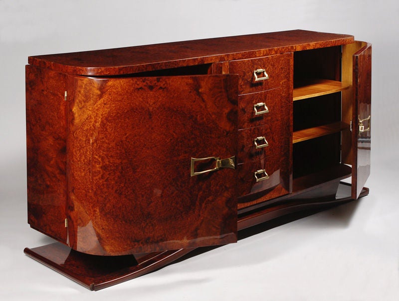 French Art Deco Sideboard in the Style of Jules Leleu For Sale