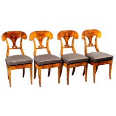 A Set of Four Biedermeier Side Chairs