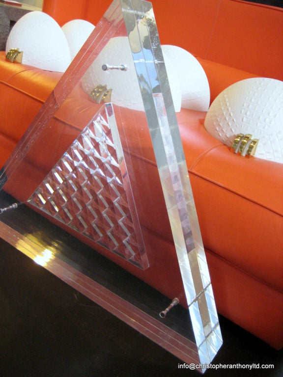 American Group of Three Monumental Geometric Lucite Sculptures by Eugene De Christopher For Sale