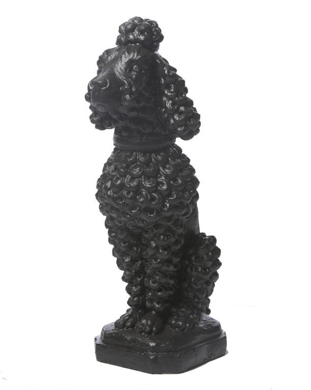 Inner gardens cast stone poodle, standard colors, white and black.