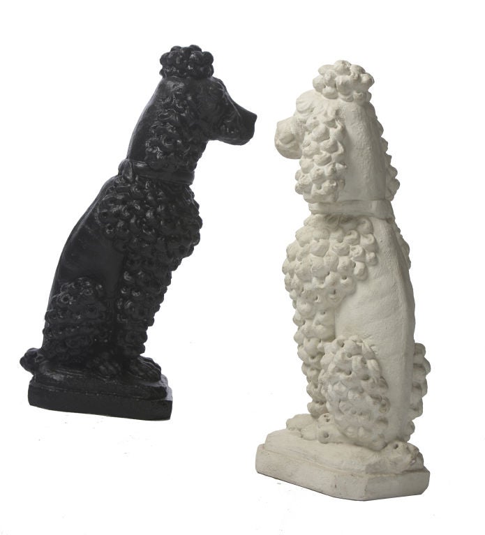 Inner Gardens Cast Stone Poodle In Excellent Condition For Sale In Culver City, CA