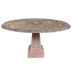 Cast Concrete Deco Style Oval Table