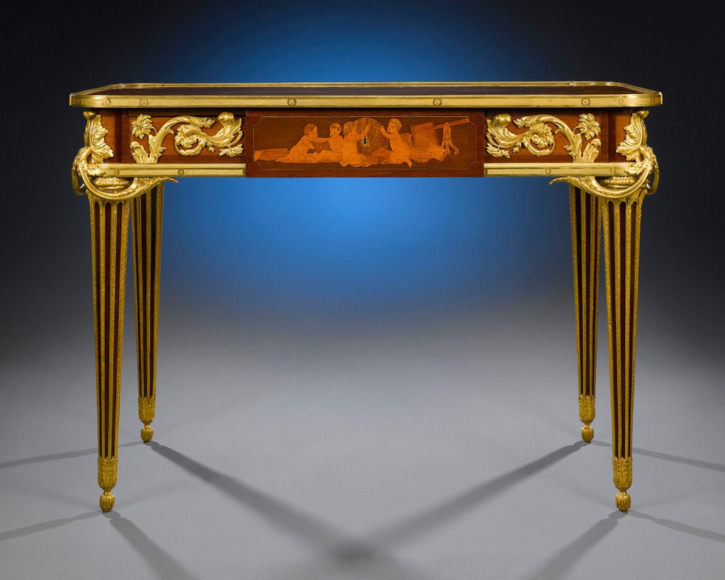 This superb mechanical desk by famed French ebeniste Alfred Emmanuel Louis Beurdeley is both an artistic and engineering achievement. 

A Parisian cabinetmaker, from a family of ebenistes, antique dealers and collectors who specialized in the