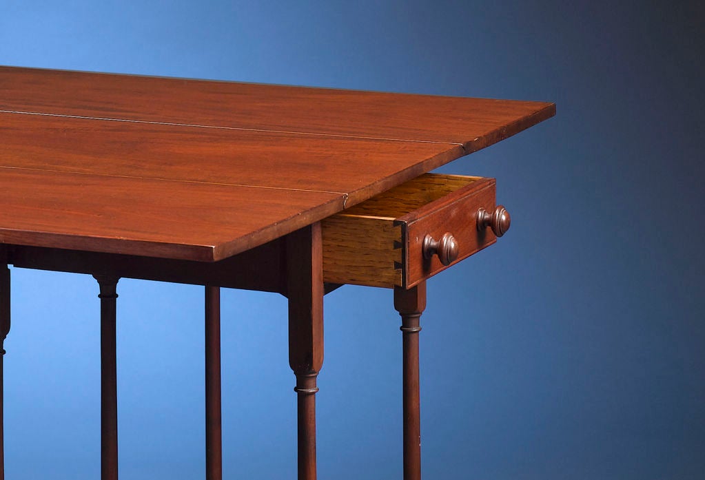 Drop Leaf Mahogany Table by Tiffany Studios In Excellent Condition In New Orleans, LA
