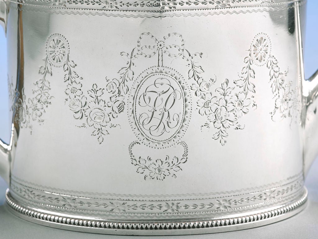 18th Century and Earlier Hester Bateman Silver Teapot and Tray