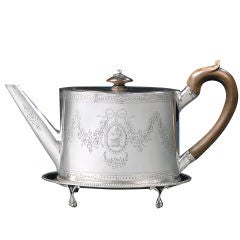 Hester Bateman Silver Teapot and Tray