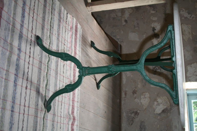 Marble top table with iron base