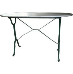Marble top table with iron base