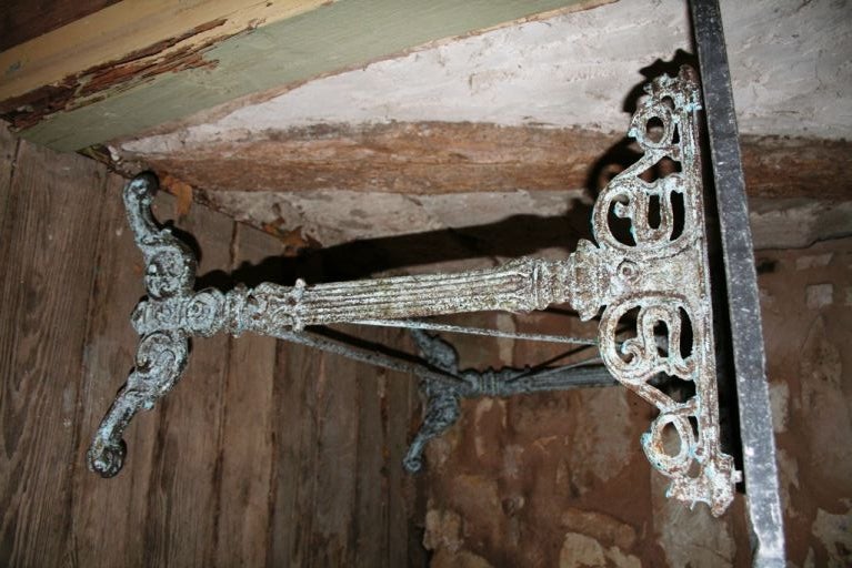 French Iron table with a marble top