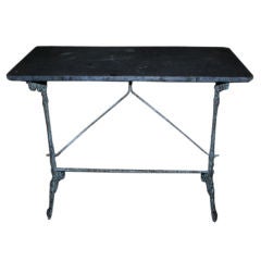 French Iron table with a marble top