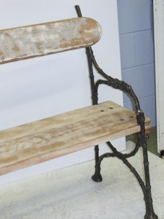 Elegant Wood and "Bamboo" Bench